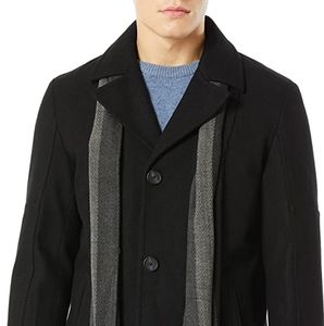 Cole Haan Melton Men's Wool Coat with Scarf M